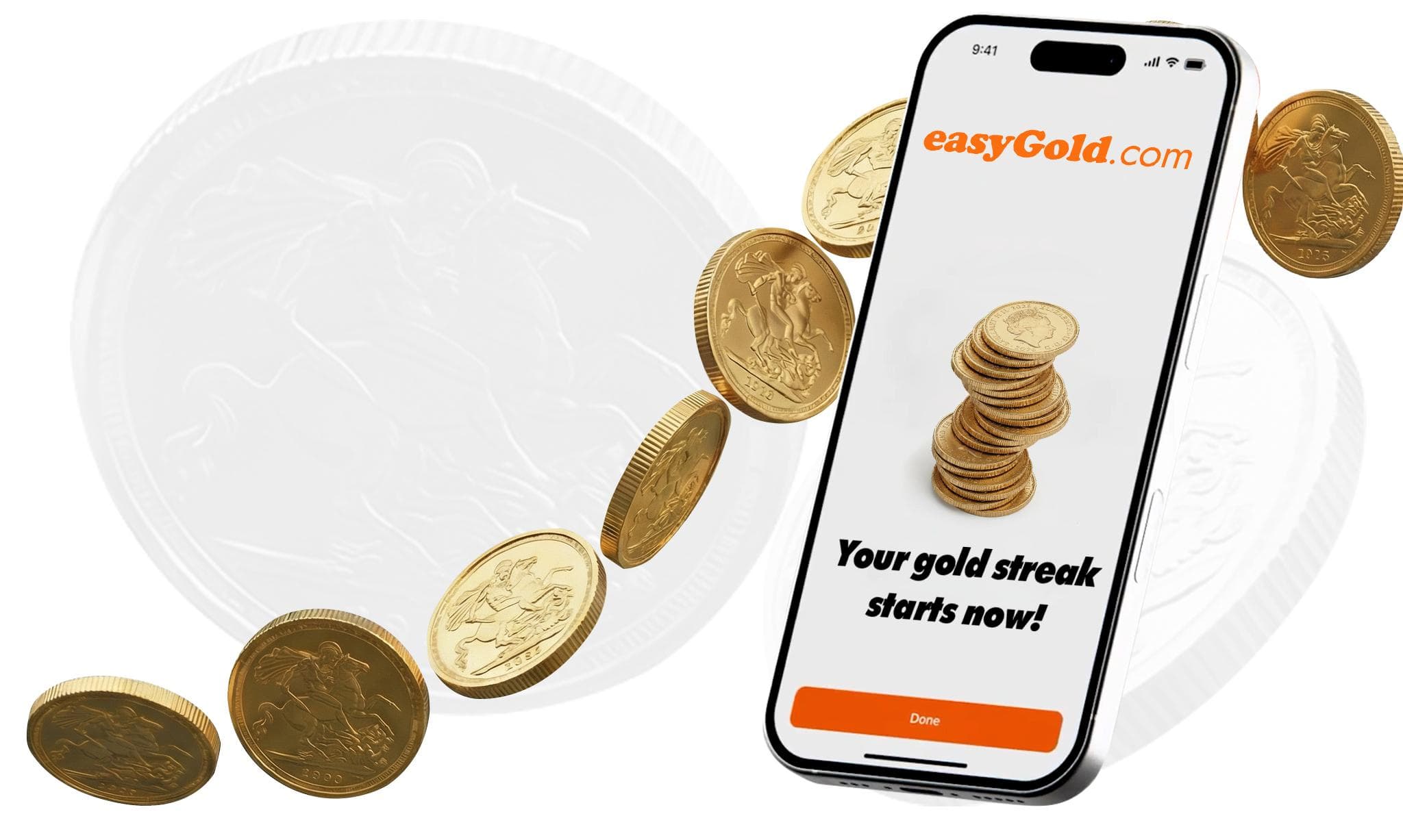 easyGold phone and bullion coins