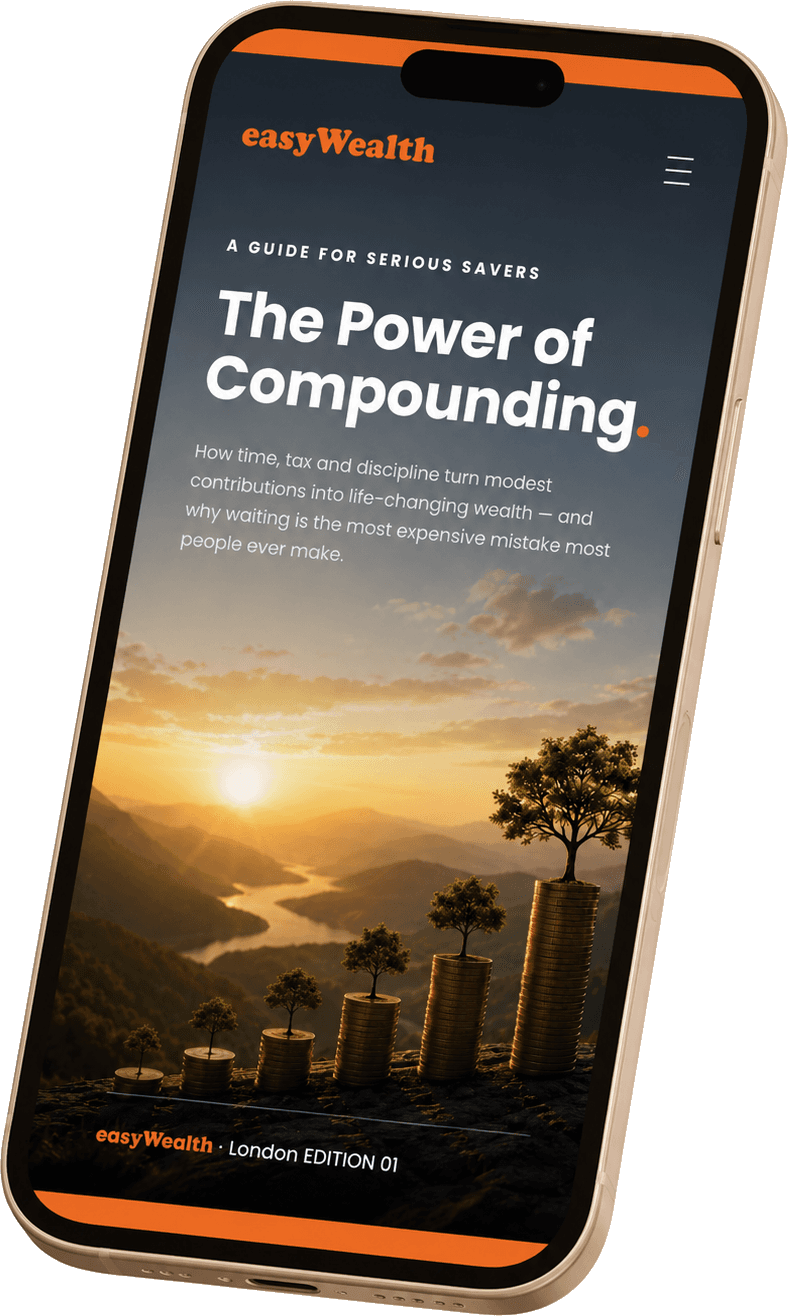 The Power of Compounding guide shown on a phone